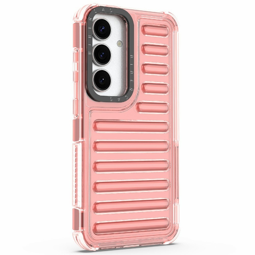 Stripe odolný kryt na Samsung Galaxy S25 - tmavěrůžový