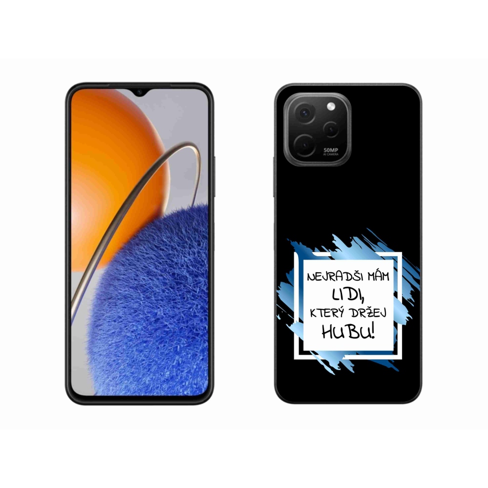Gelový kryt mmCase na Huawei Nova Y61 - vtipný text 7 bíločerné pozadí