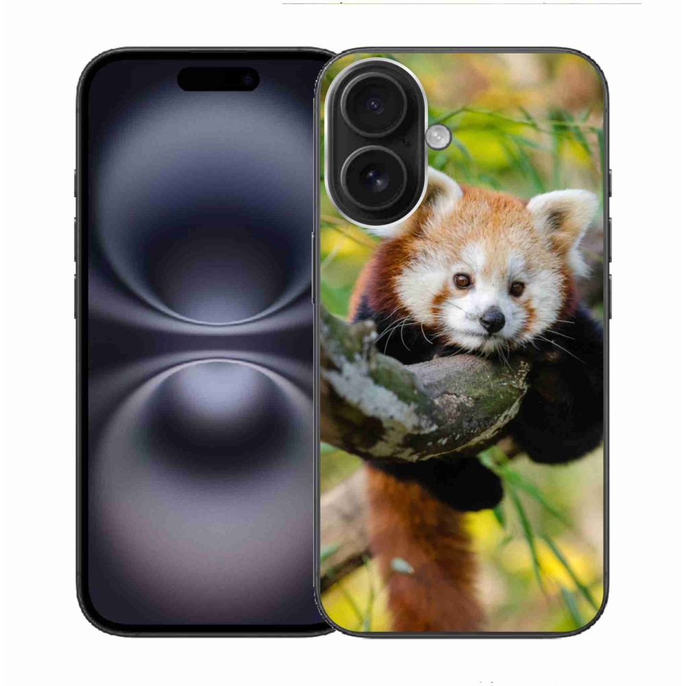 Gelový kryt mmCase na iPhone 16 - panda červená