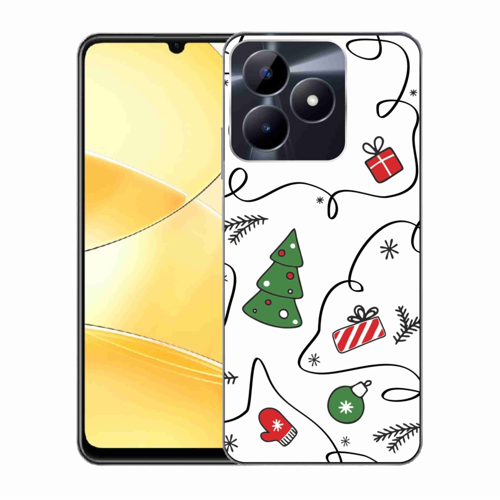 Gelový kryt mmCase na Realme C51/C53 - vánoční motivy