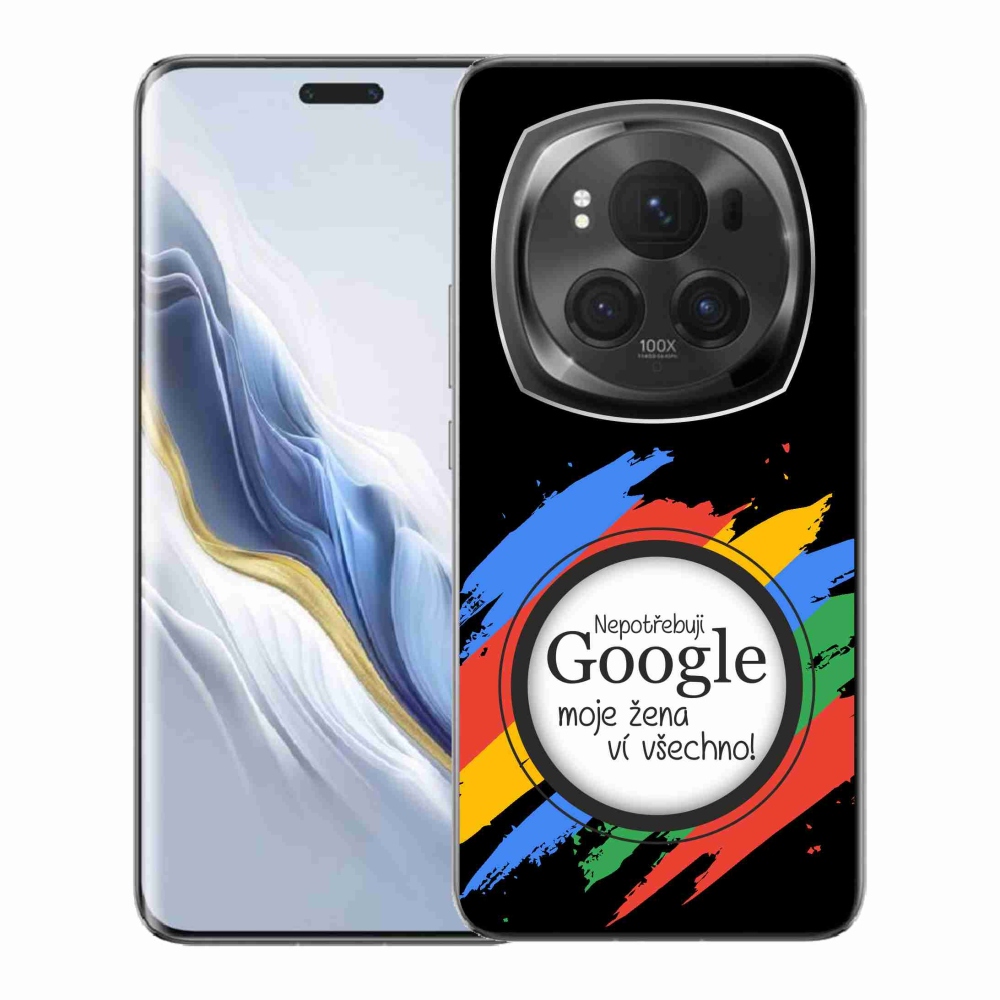 Gelový kryt mmCase na Honor Magic 6 Pro 5G - žena ví všechno černé pozadí
