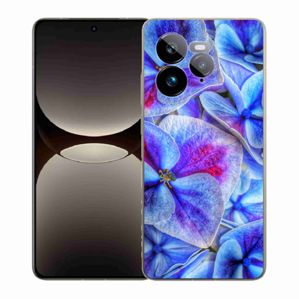 Gelový kryt mmCase na Realme GT 7 Pro 5G - modré květy 1