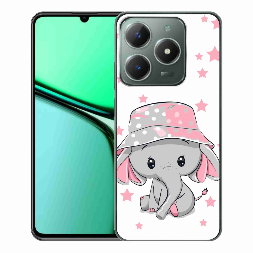 Gelový kryt mmCase na Realme C61 - růžový slon