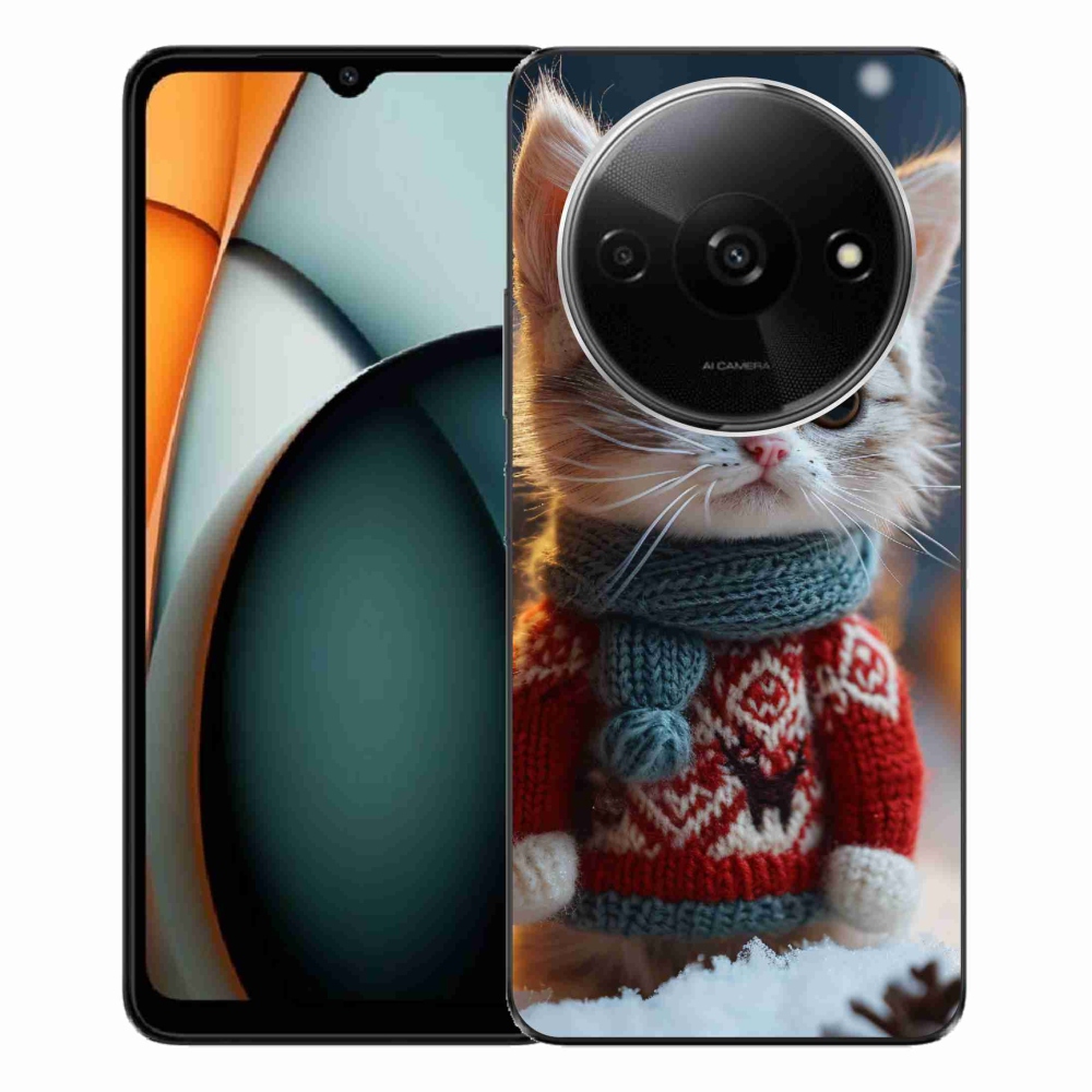 Gelový kryt mmCase na Xiaomi Redmi A3 - kotě ve svetru