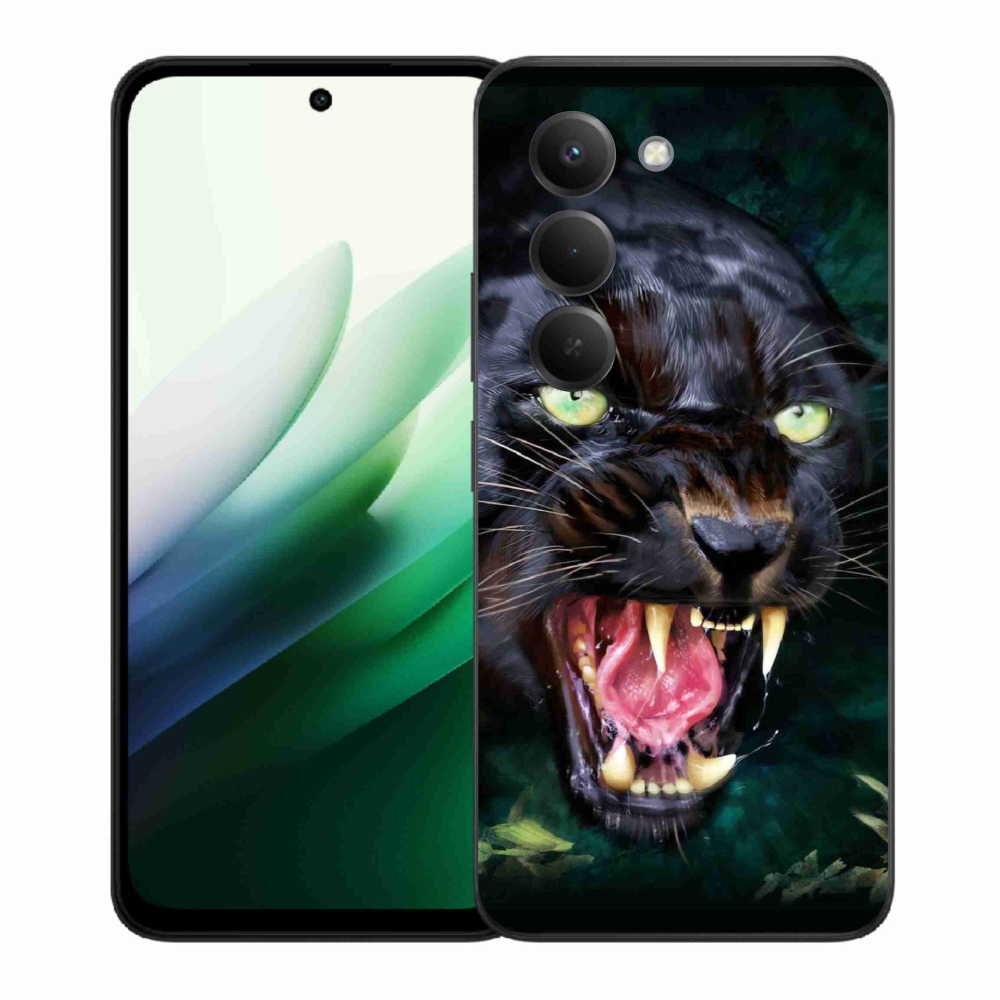 Gelový kryt mmCase na Xiaomi Redmi 15 5G (169mm) - rozzuřený černý panter
