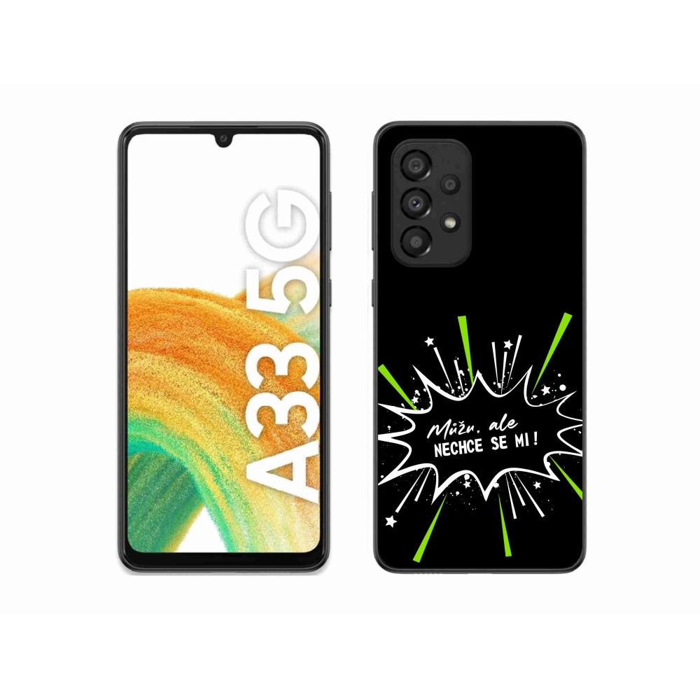 Gelový kryt mmCase na Samsung Galaxy A33 5G - vtipný text 11 černé pozadí