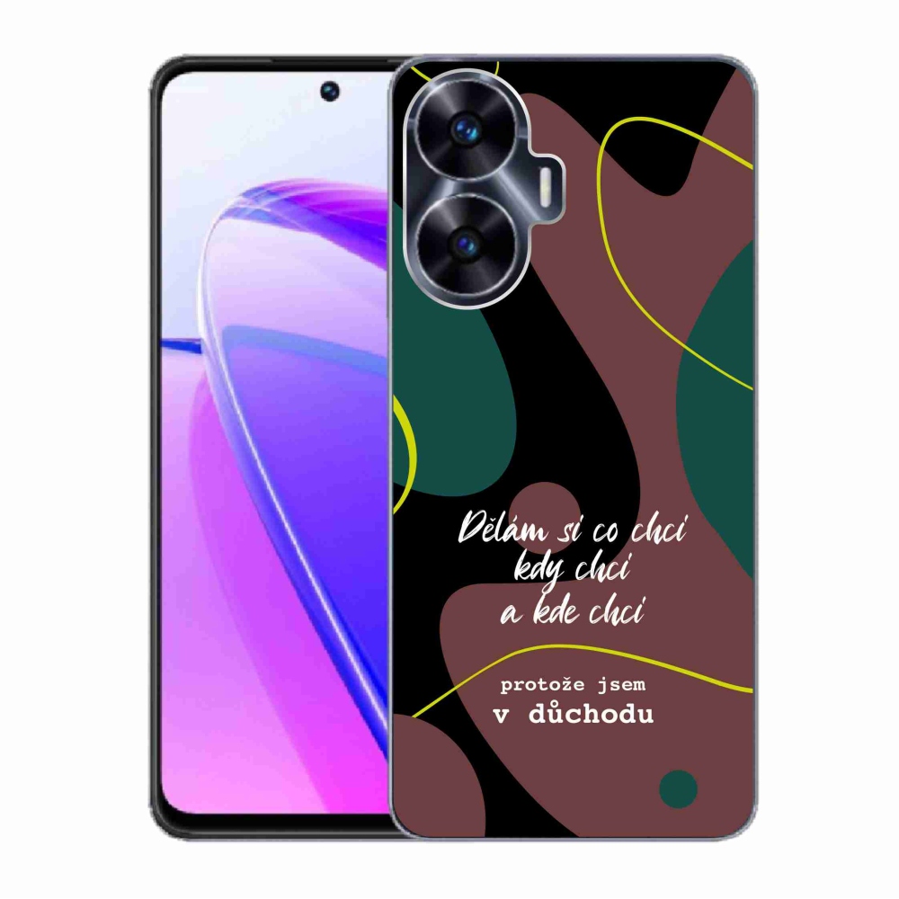 Gelový kryt mmCase na Realme C55 - vtipný text 10 černé pozadí
