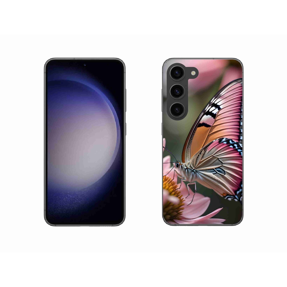 Gelový kryt mmCase na Samsung Galaxy S23 5G - barevný motýl