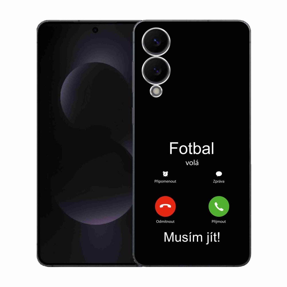 Gelový kryt mmCase na Samsung Galaxy S25 Edge - fotbal volá černé pozadí