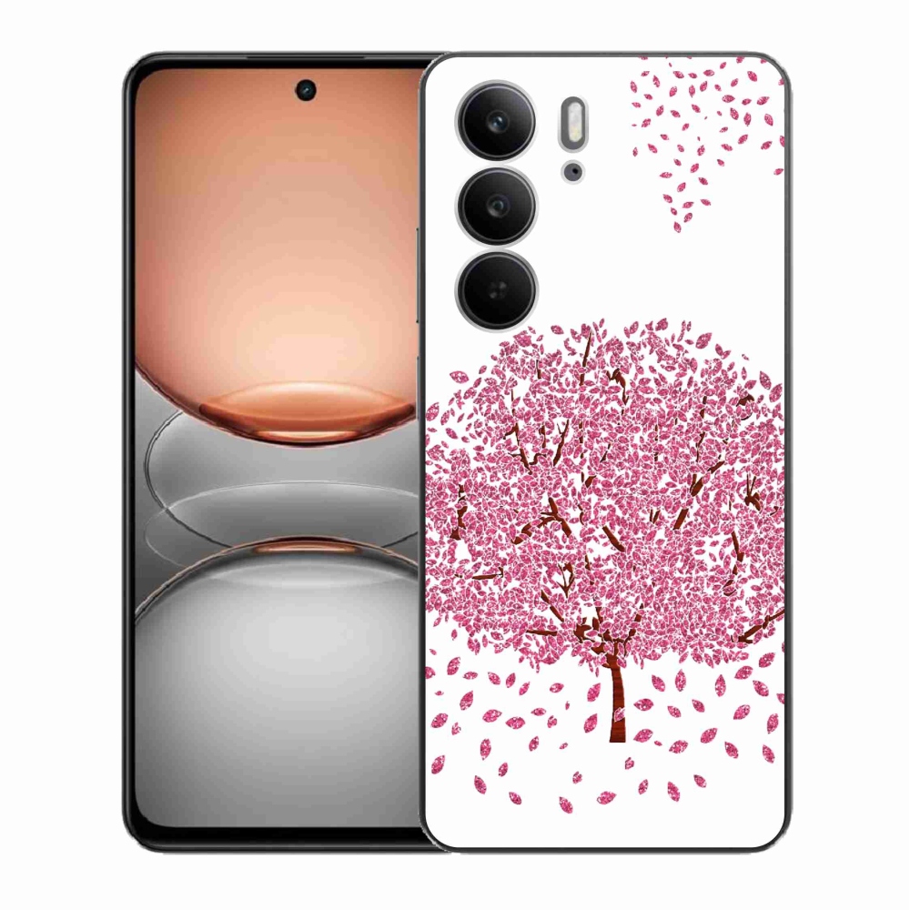 Gelový kryt mmCase na Realme C75 - kreslený strom s listy