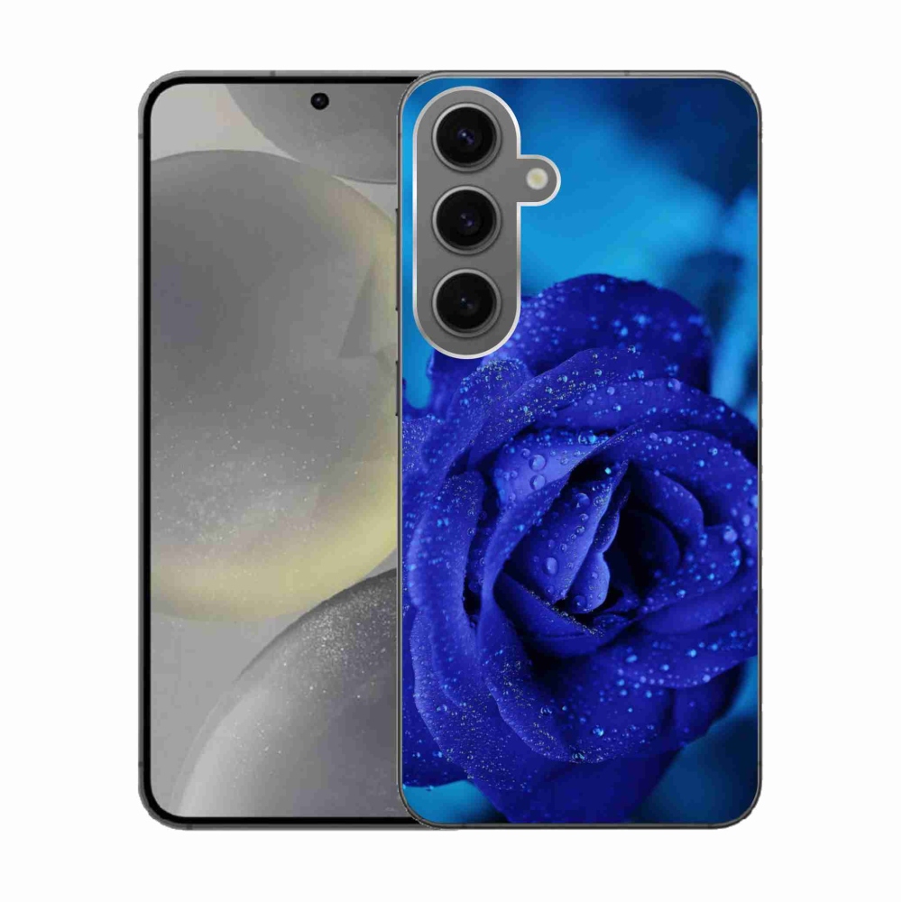 Gelový obal mmCase na Samsung Galaxy S24 - modrá růže
