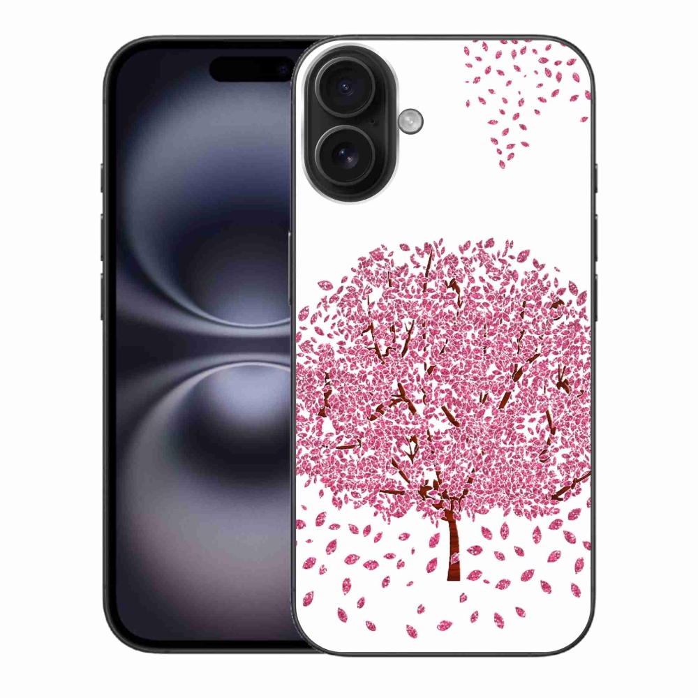Gelový kryt mmCase na iPhone 16 Plus - kreslený strom s listy
