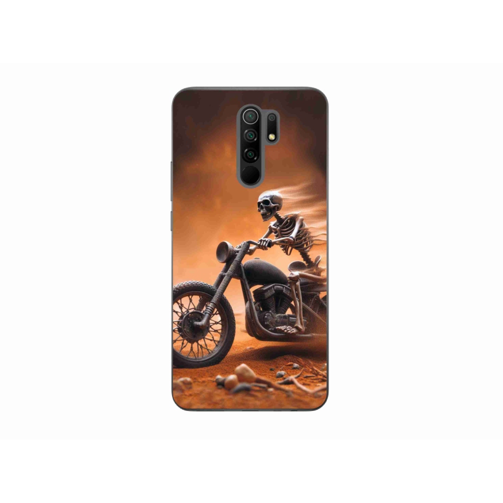 Gelový kryt mmCase na Xiaomi Redmi 9 - kostra na motorce