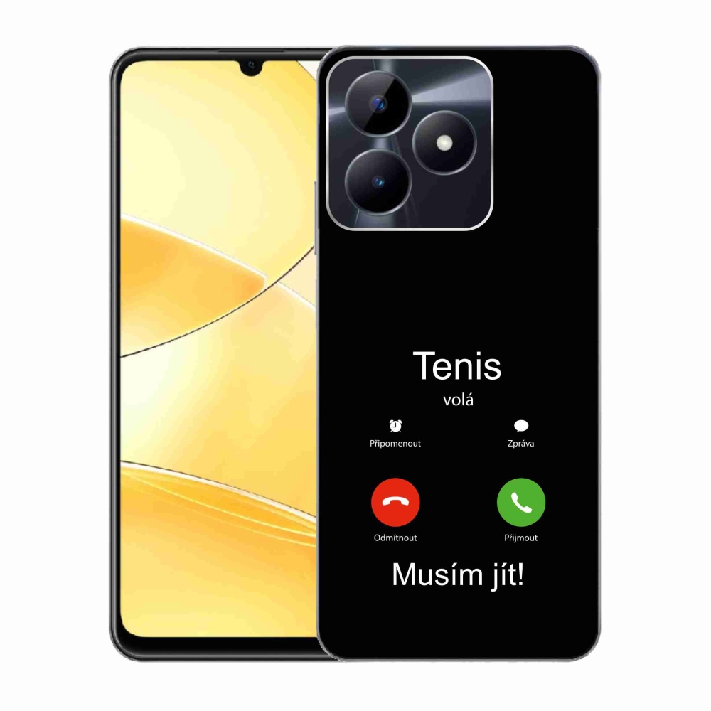 Gelový kryt mmCase na Realme C51/C53 - tenis volá černé pozadí