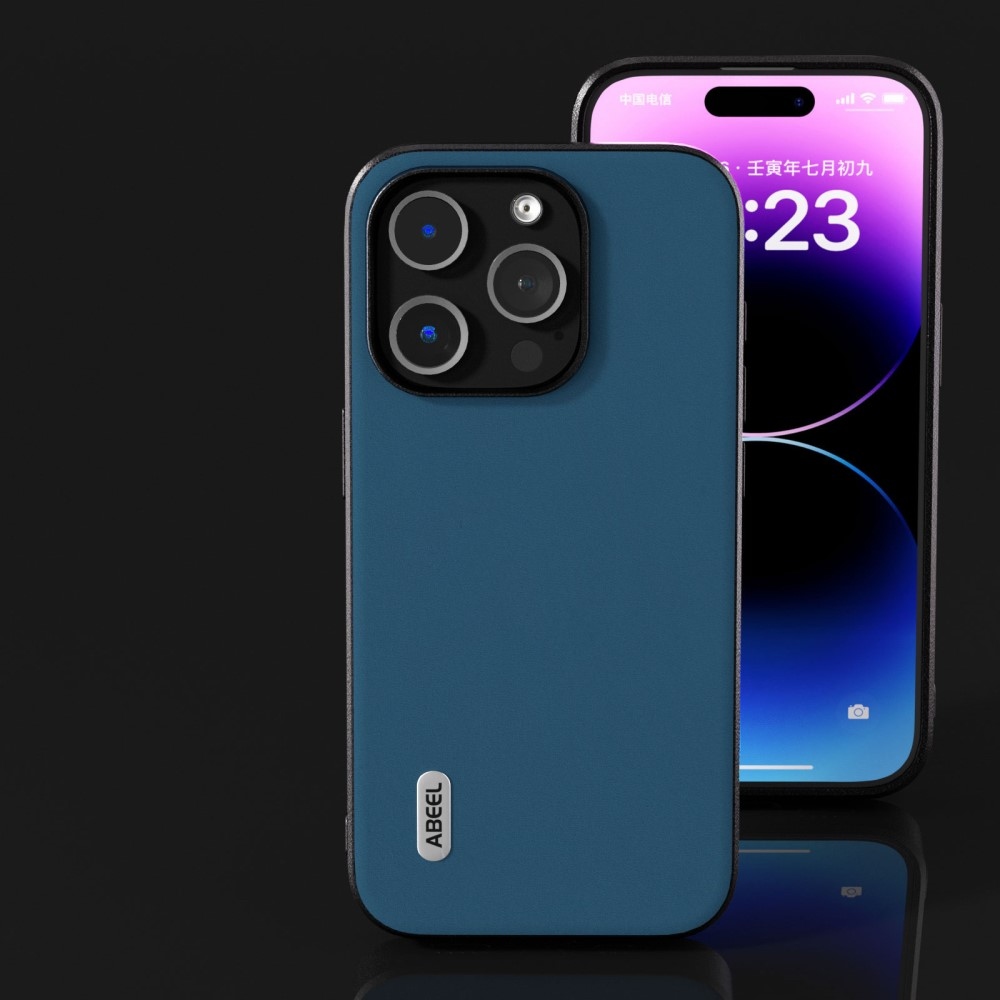 ABEEL gelový obal s pevnými zády na iPhone 15 Pro Max - modrý
