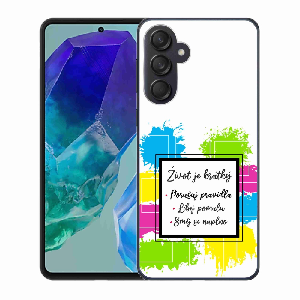 Gelový kryt mmCase na Samsung Galaxy M55 5G - citát 5 bílé pozadí