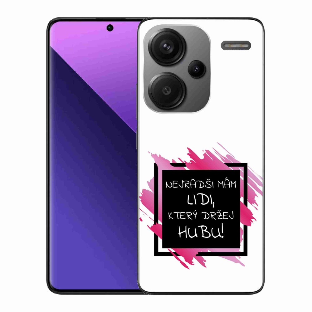 Gelový kryt mmCase na Xiaomi Redmi Note 13 Pro+ 5G - vtipný text 7 černobílé pozadí
