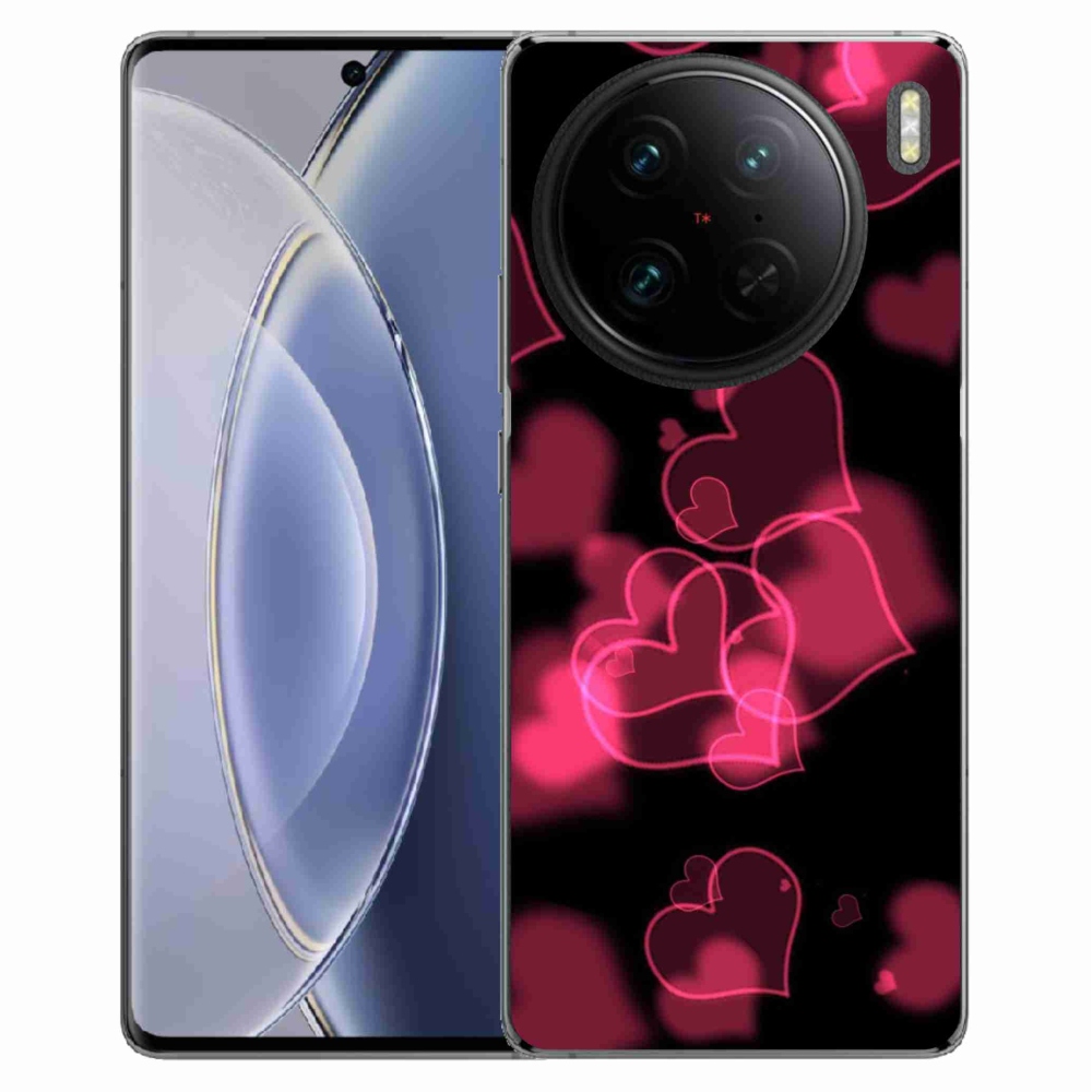 Gelový kryt mmCase na Vivo X90 Pro - červená srdíčka