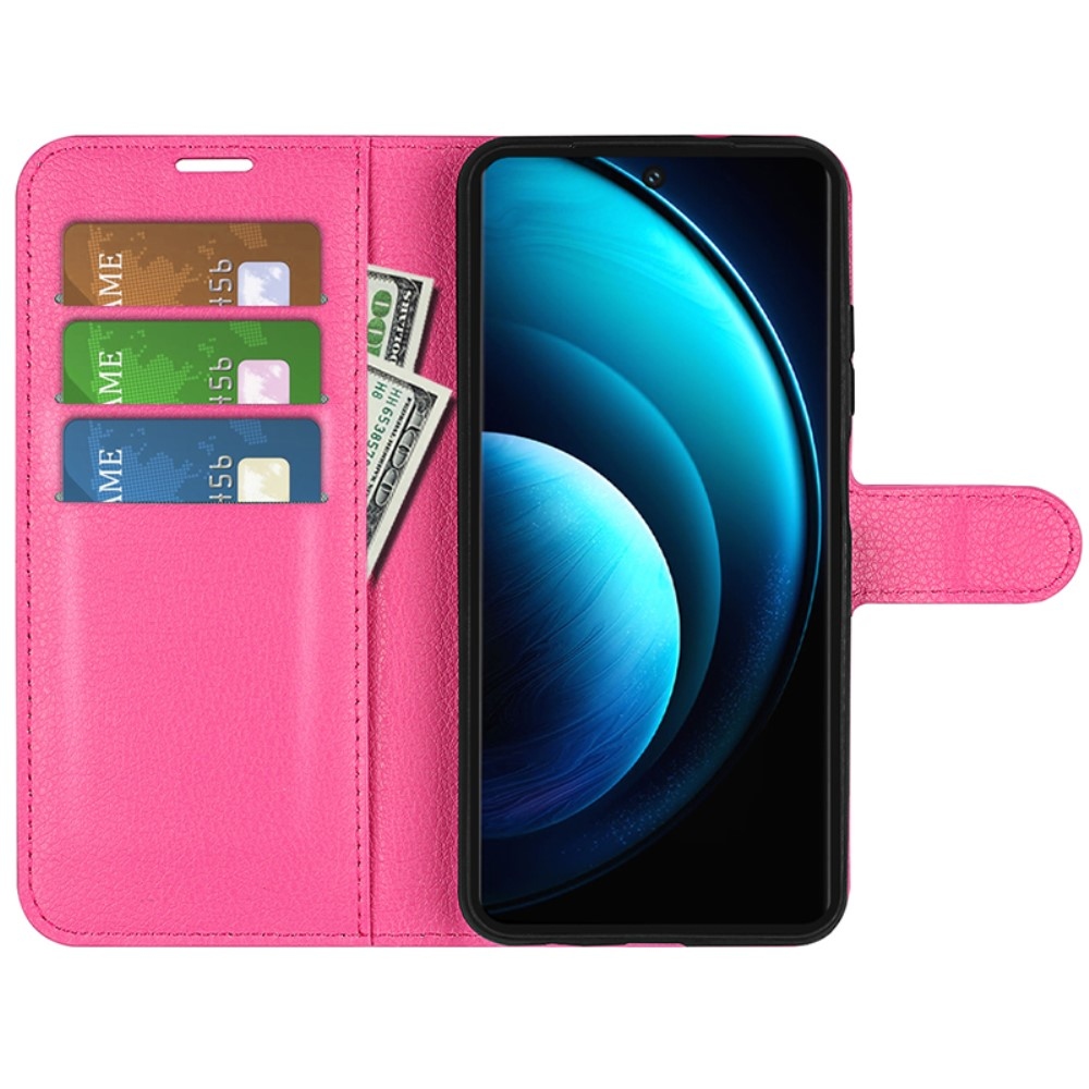 Litchi knížkové pouzdro na Vivo X100 Pro 5G - rose