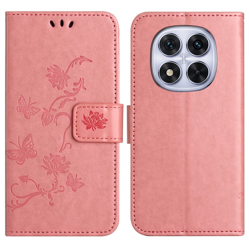 Flower knížkové pouzdro na Xiaomi Redmi Note 14 Pro 5G/Poco X7 5G/Note 14 Pro+ 5G - růžové