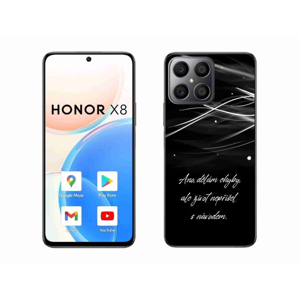 Gelový kryt mmCase na Honor X8 4G - citát černé pozadí