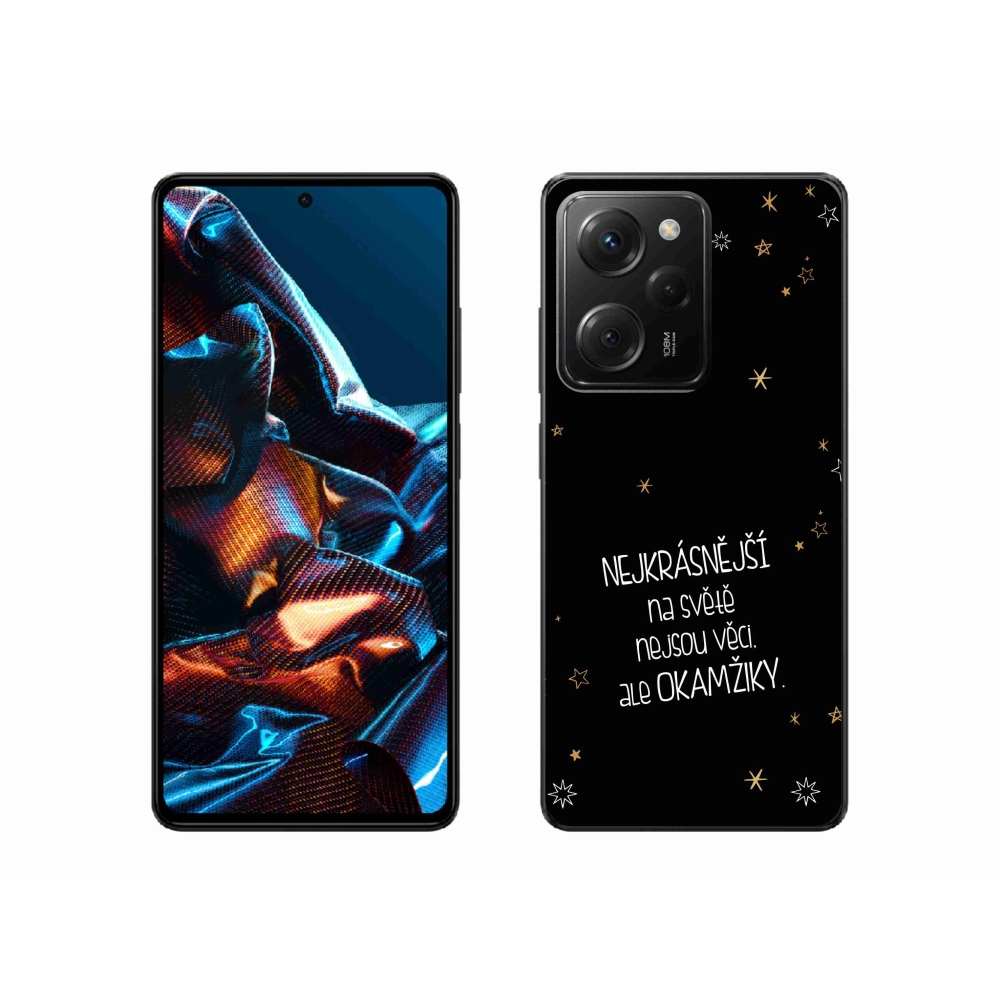 Gelový kryt mmCase na Xiaomi Poco X5 Pro 5G - citát 4 černé pozadí