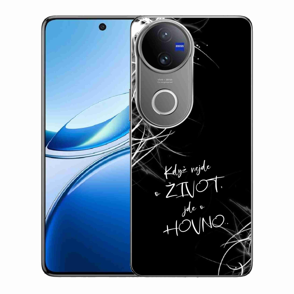Gelový kryt mmCase na Vivo V50 5G - vtipný text 16 černé pozadí