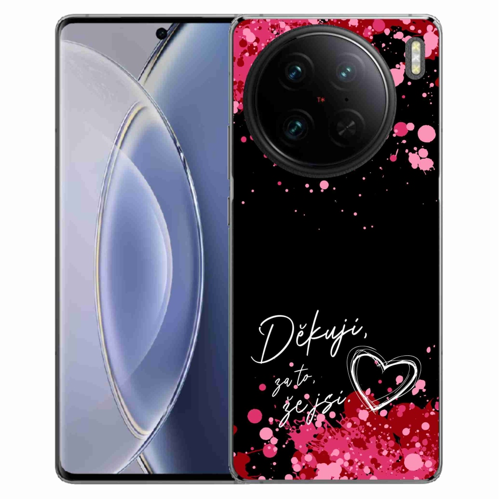 Gelový kryt mmCase na Vivo X90 Pro - zamilovaný text 2 černé pozadí