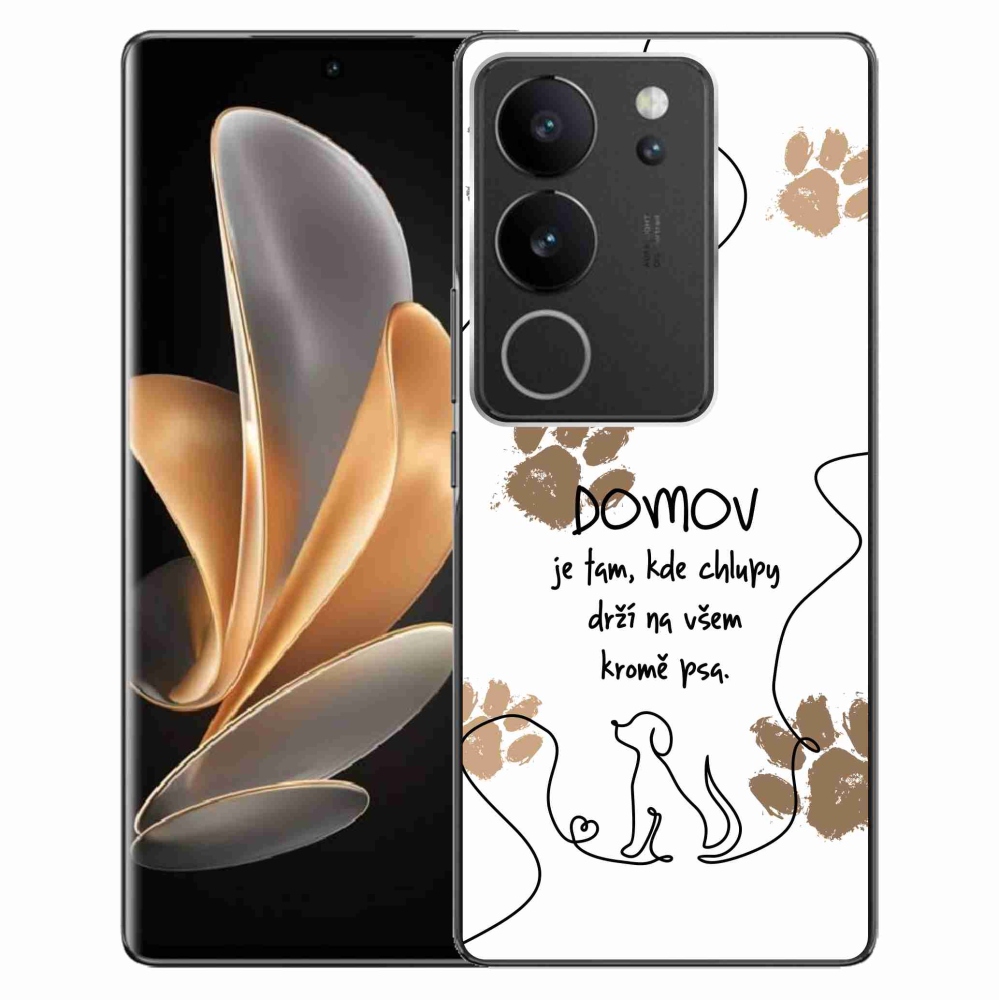 Gelový kryt mmCase na Vivo V29 5G - psí motiv bílé pozadí
