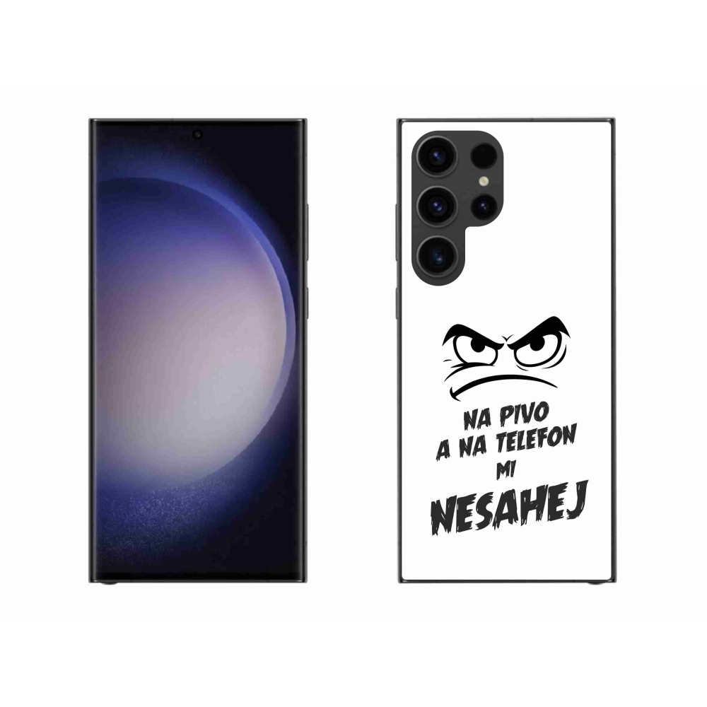 Gelový kryt mmCase na Samsung Galaxy S23 Ultra 5G - pivní motiv 2 bílé pozadí