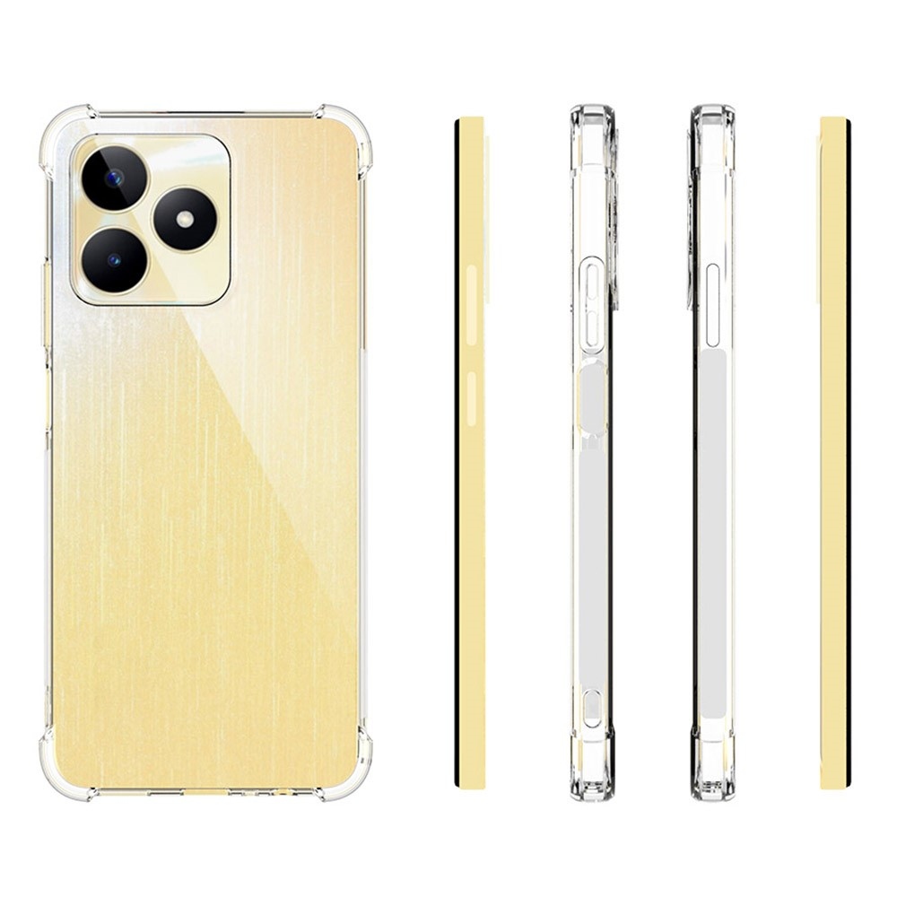 Průhledný gelový obal se zesílenými rohy na Realme C51/C53 - průhledný