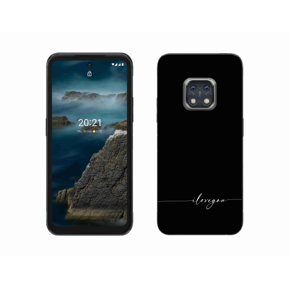 Gelový kryt mmCase na Nokia XR20 - I love you černé pozadí