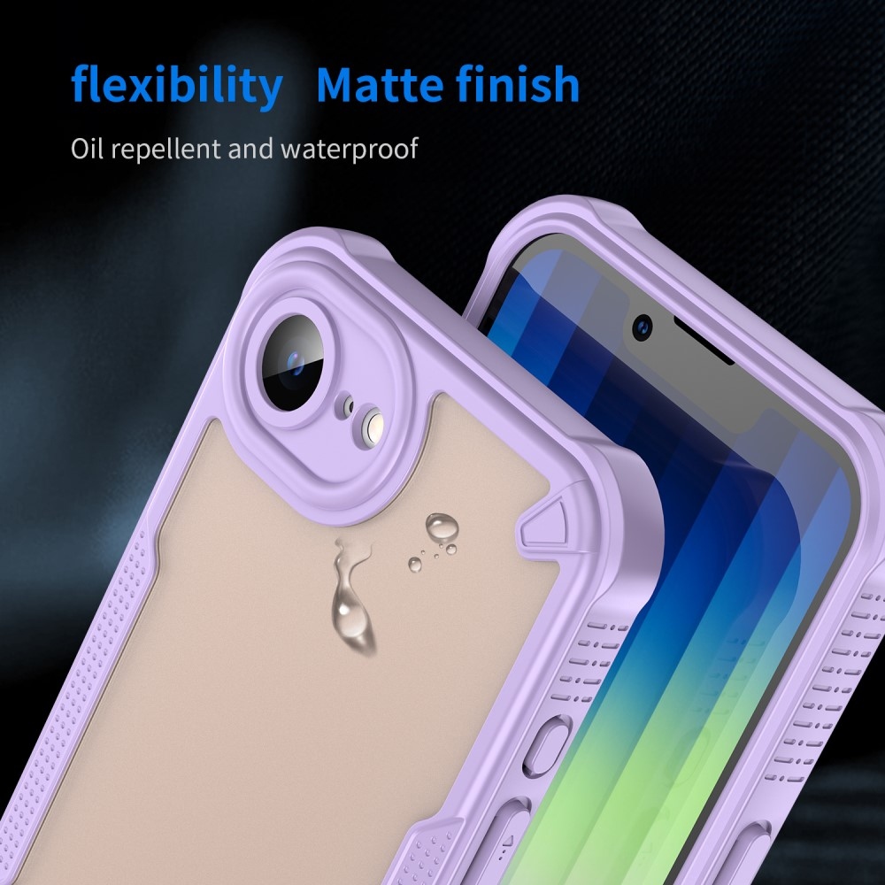 Frosted odolný kryt na iPhone 16e - fialový