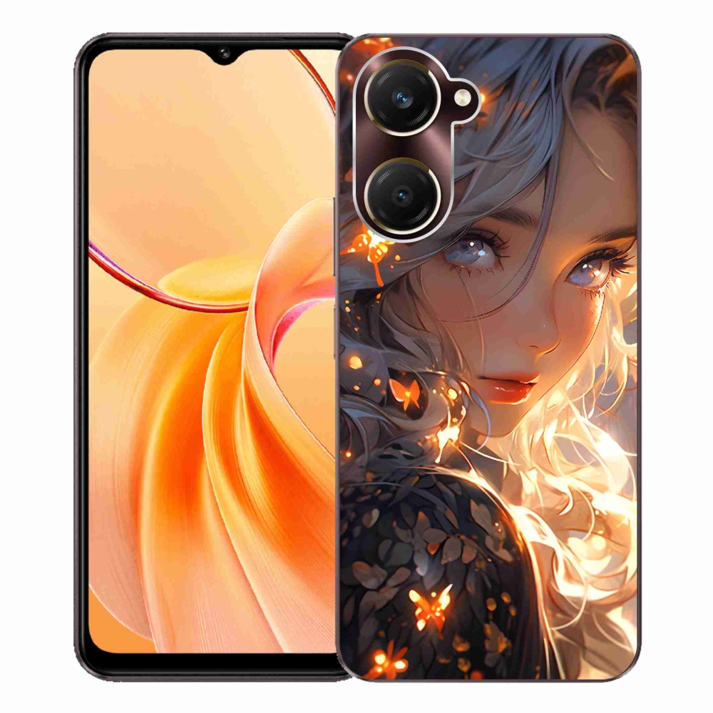 Gelový kryt mmCase na Vivo Y28s 5G - dívka a motýli