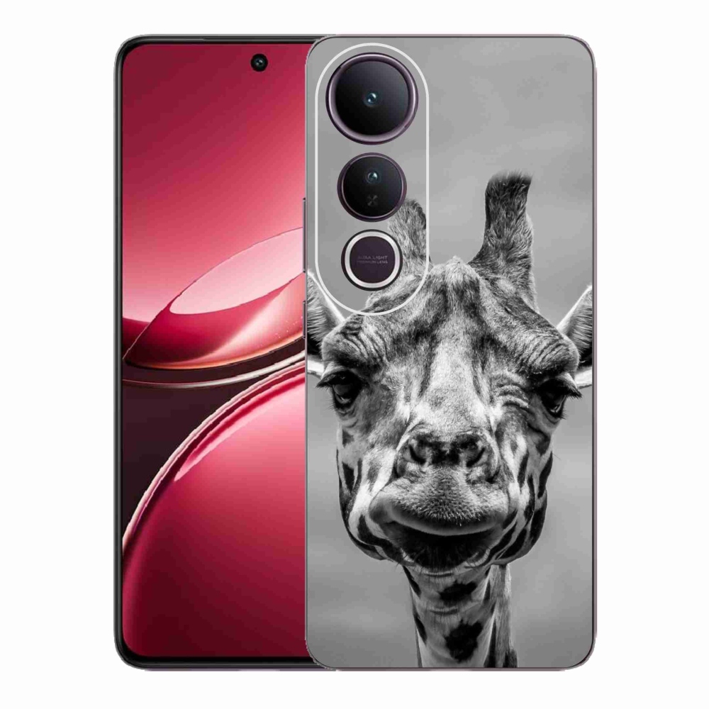 Gelový kryt mmCase na Vivo V50 Lite 4G/5G - černobílá žirafa