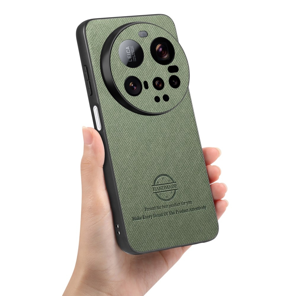 Crafted gelový obal s umělou kůží na Xiaomi 15 Ultra - zelený