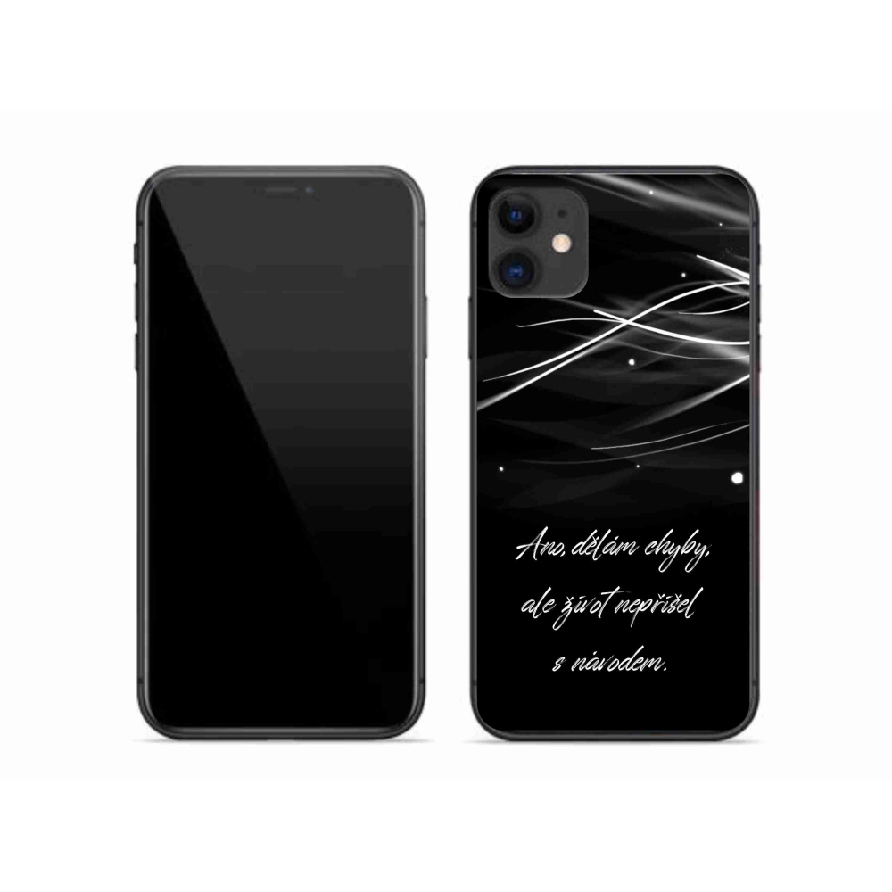 Gelový kryt mmCase na iPhone 11 - citát černé pozadí