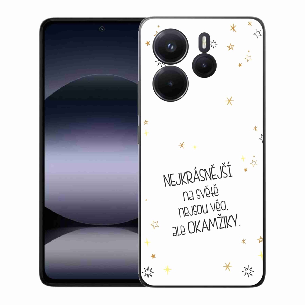 Gelový kryt mmCase na Xiaomi Redmi Note 14 - citát 4 bílé pozadí