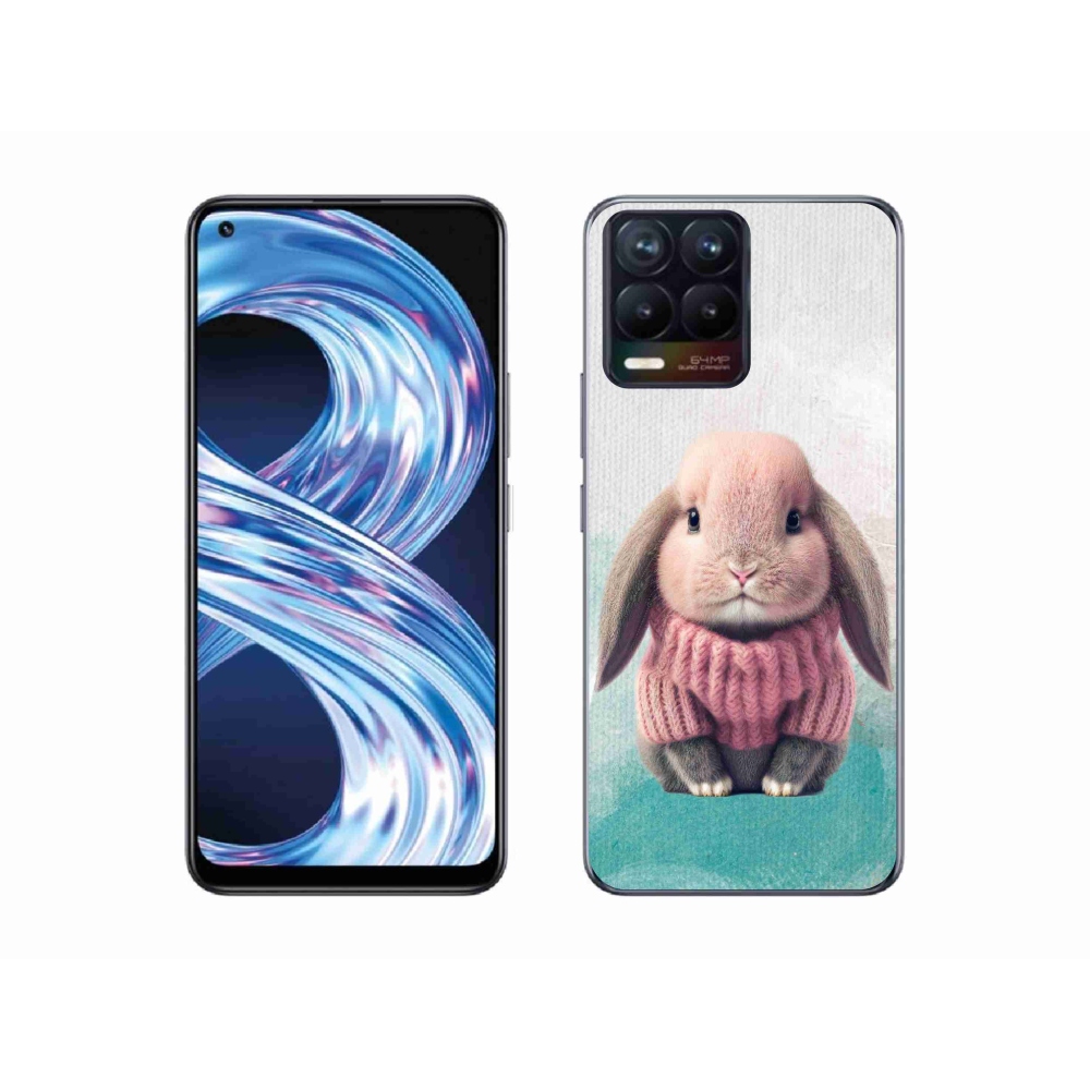 Gelový kryt mmCase na Realme 8 Pro - králíček ve svetru