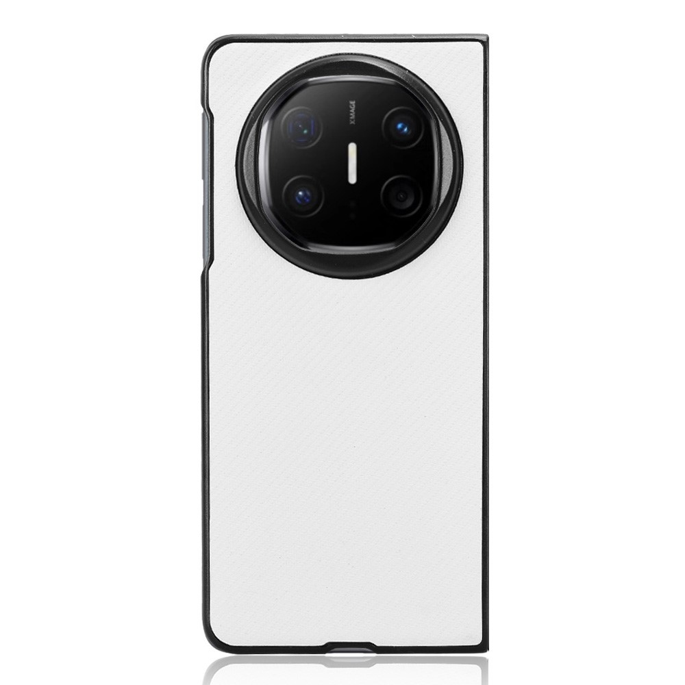 Textury plastový kryt s umělou kůží na Huawei Mate X6 - bílý