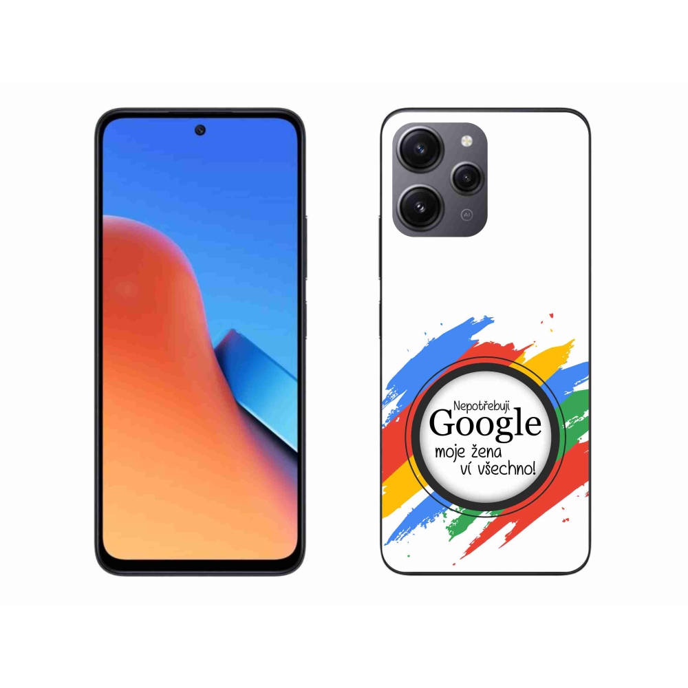 Gelový kryt mmCase na Xiaomi Redmi 12 - žena ví všechno bílé pozadí