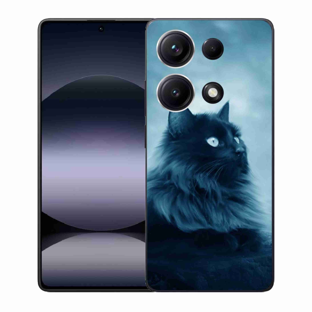Gelový kryt mmCase na Xiaomi Redmi Note 14S - černá kočka 1