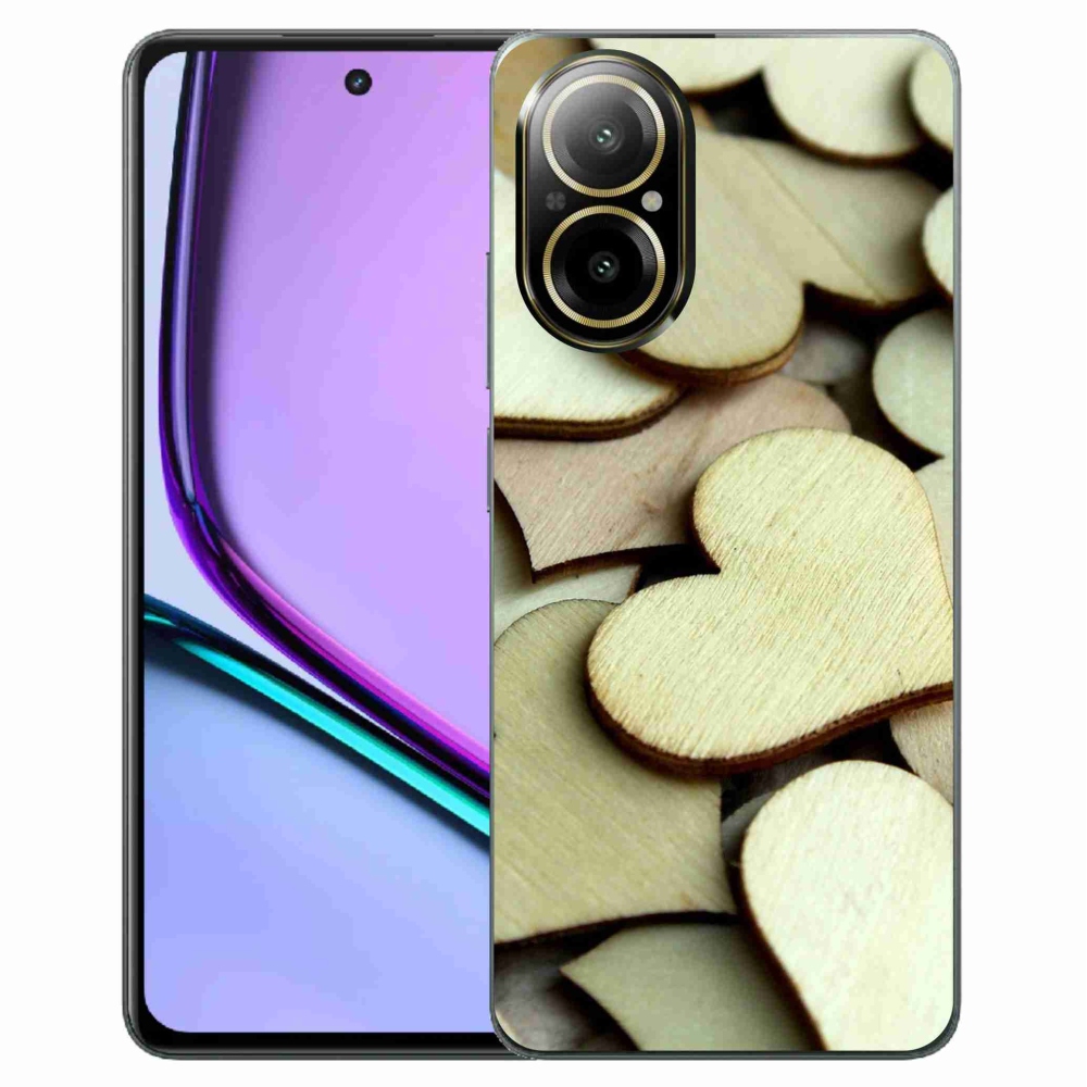 Gelový kryt mmCase na Realme C67 - dřevěná srdíčka