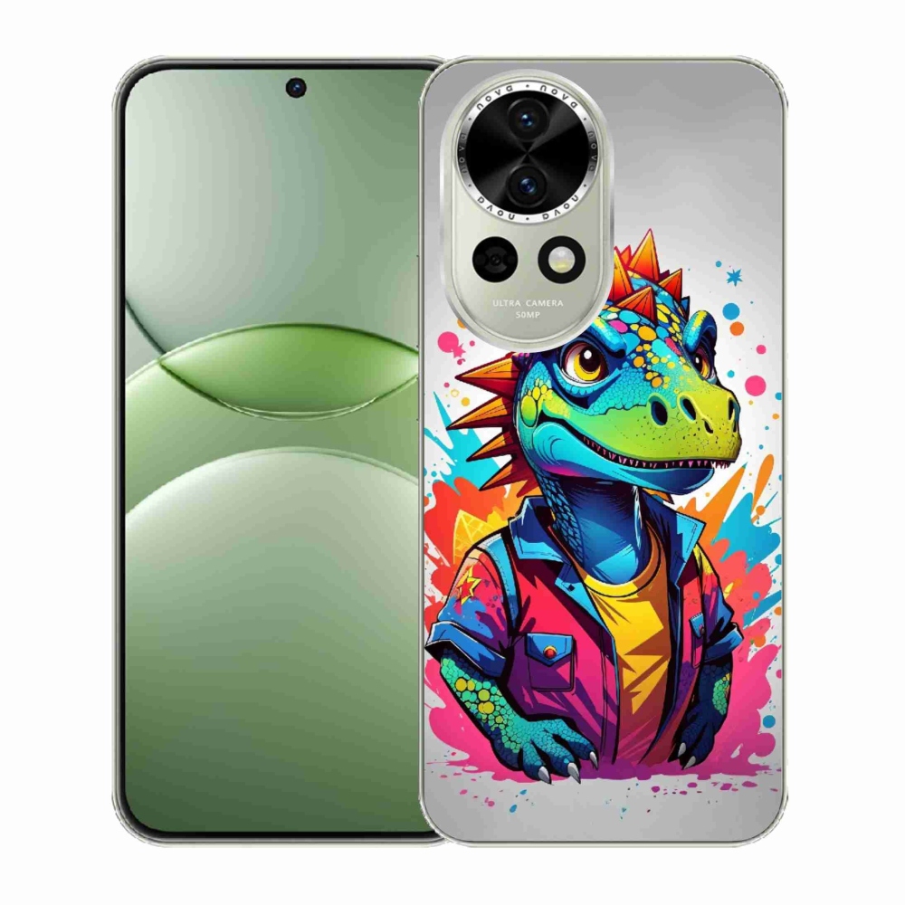 Gelový kryt mmCase na Huawei Nova 13 5G - barevný dinosaurus