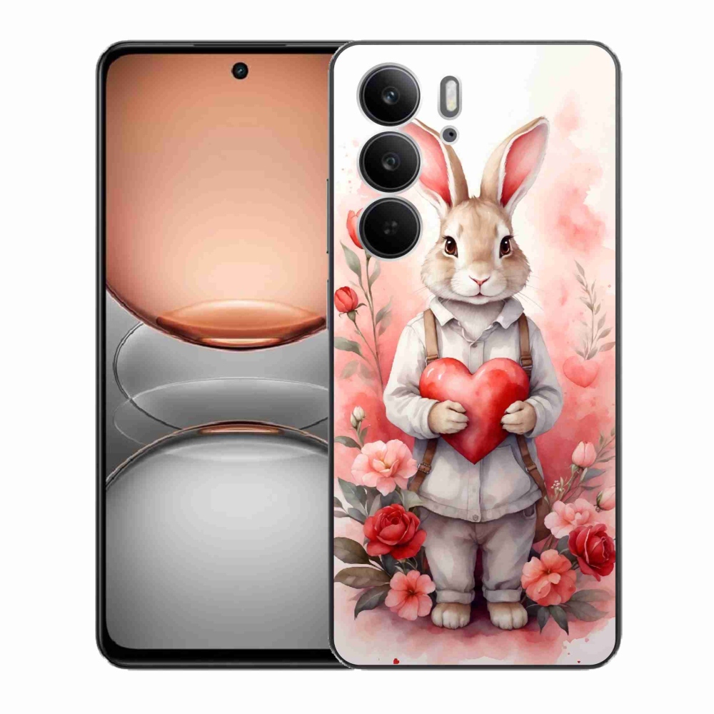 Gelový kryt mmCase na Realme C75 - zajíc se srdíčkem