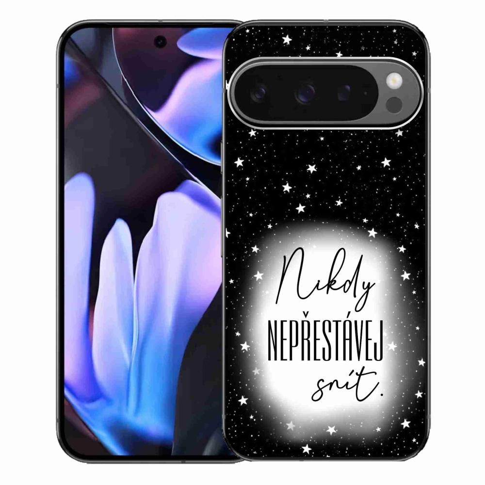 Gelový kryt mmCase na Google Pixel 9 Pro XL - citát 1 bíločerné pozadí