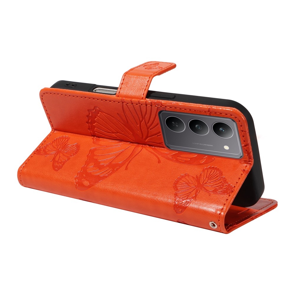 Big Butterfly knížkové pouzdro na Realme C75 - oranžové