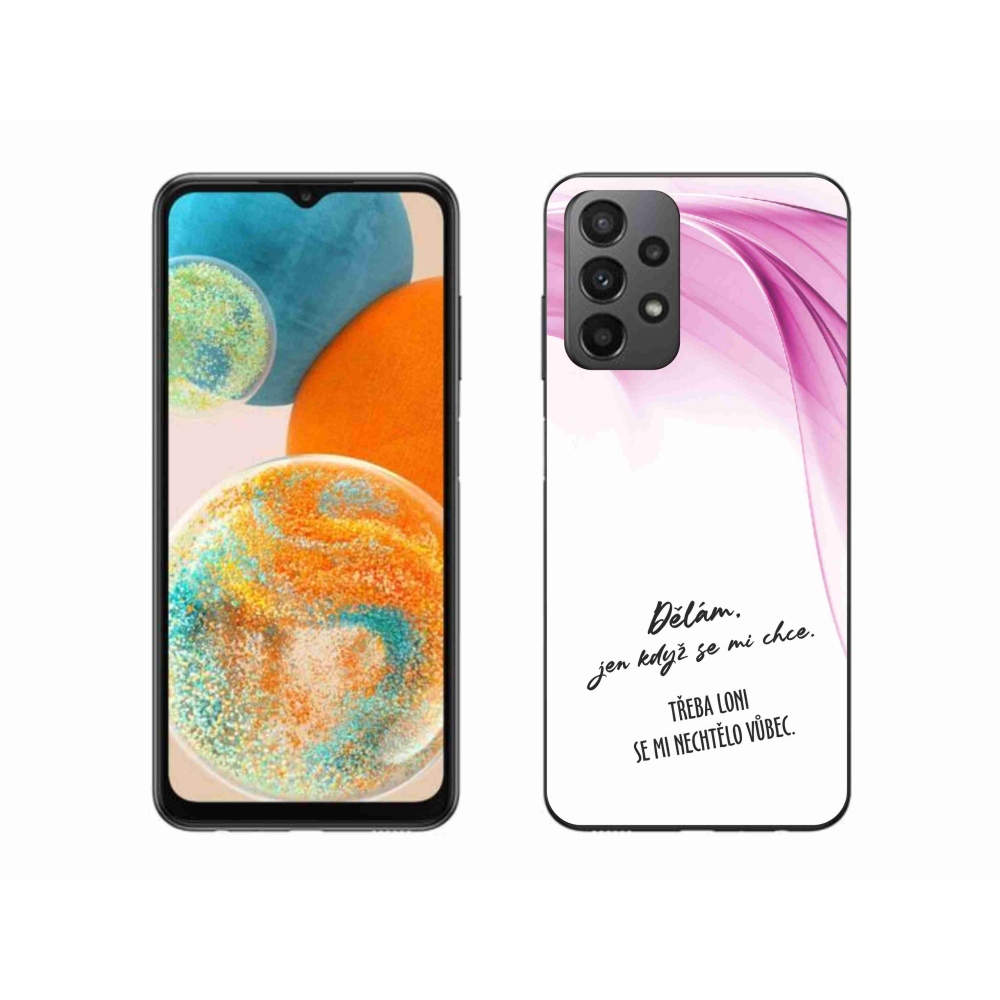Gelový kryt mmCase na Samsung Galaxy A23 4G/5G - vtipný text 12 bílé pozadí