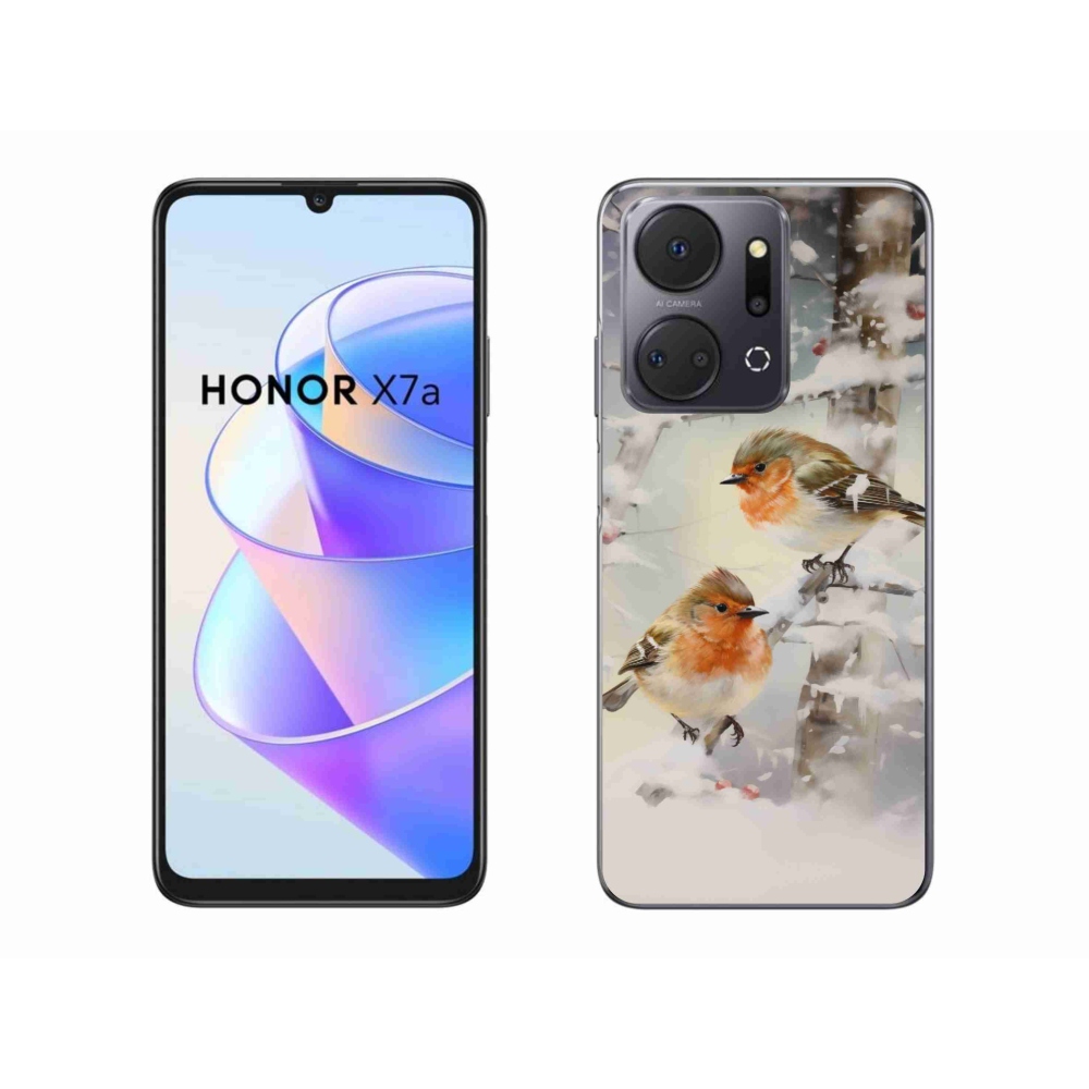 Gelový kryt mmCase na Honor X7a - ptáčci v zimě