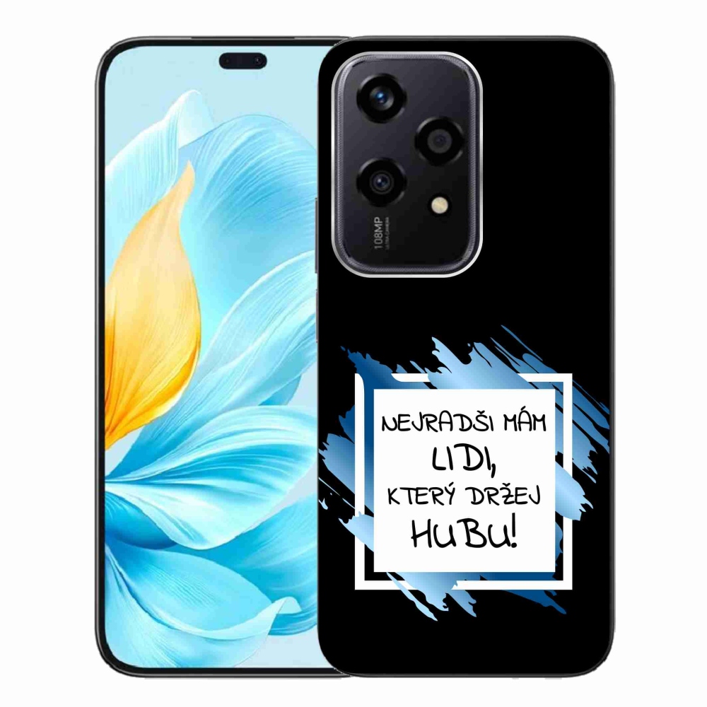 Gelový kryt mmCase na Honor 200 Lite 5G - vtipný text 7 bíločerné pozadí